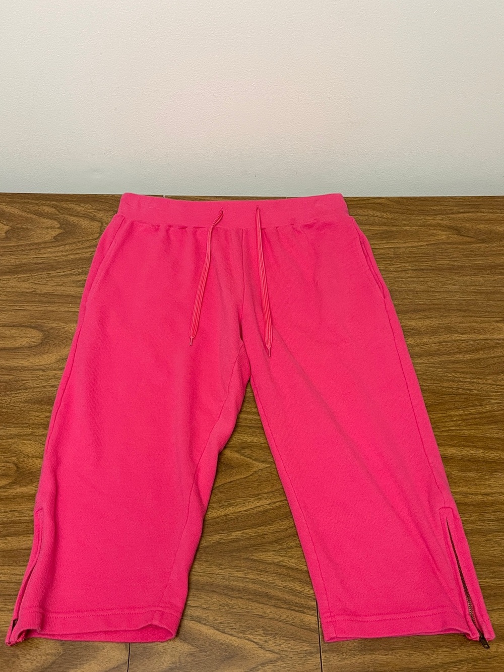 Kids Pink Drawstring Capri Sweatpants